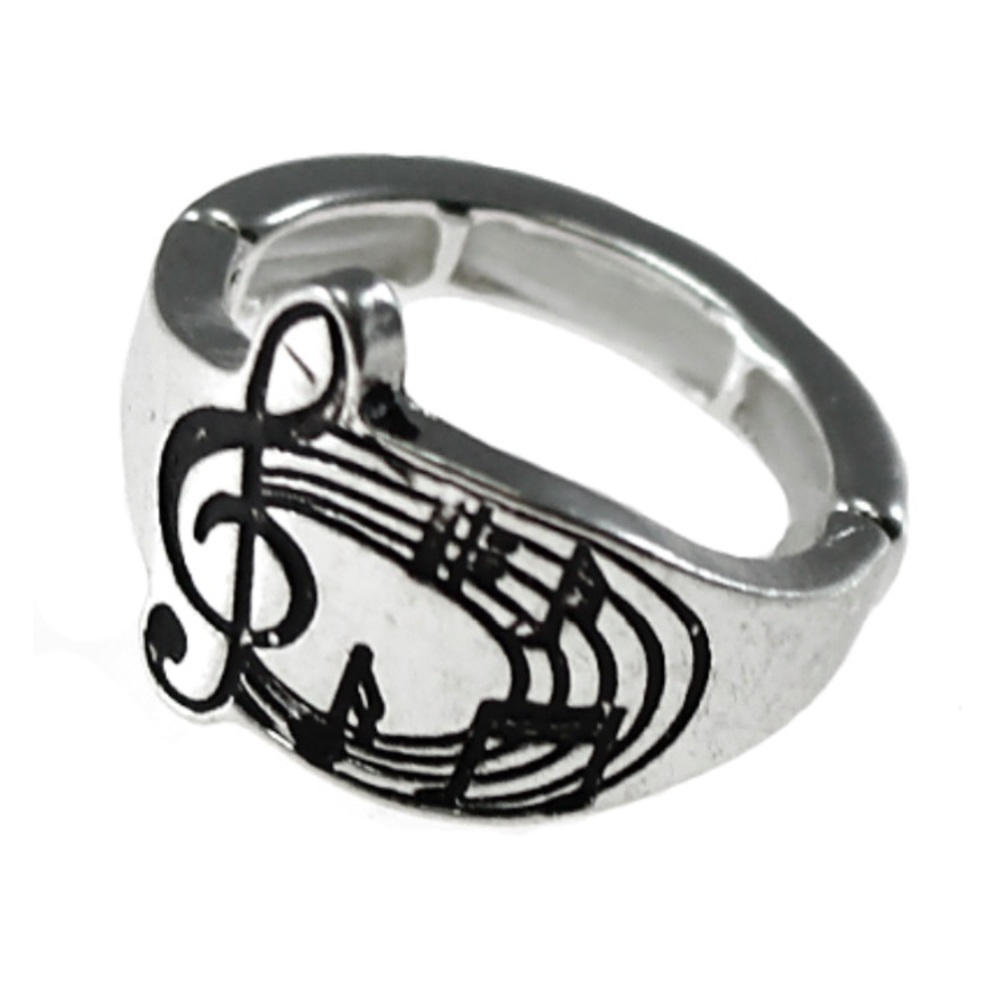 Silver 2 pc. Music Note Ring & Bracelet Set!